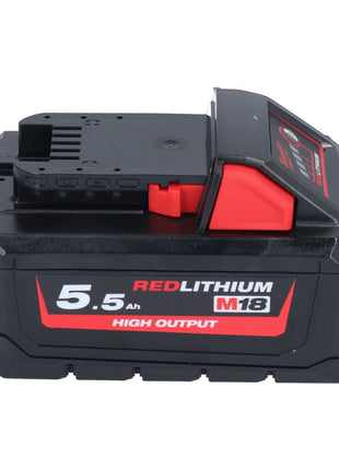 Milwaukee M18 HB 5,5 Akku Set 4x 18 V 5,5 Ah / 5500 mAh Li-Ion High Output ( 4x 4932464712 ) mit Ladestandsanzeige