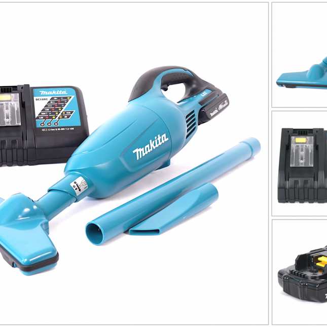 Makita DCL 180 RY1 Akku Staubsauger 18 V + 1x Akku 1,5 Ah + Ladegerät - Toolbrothers