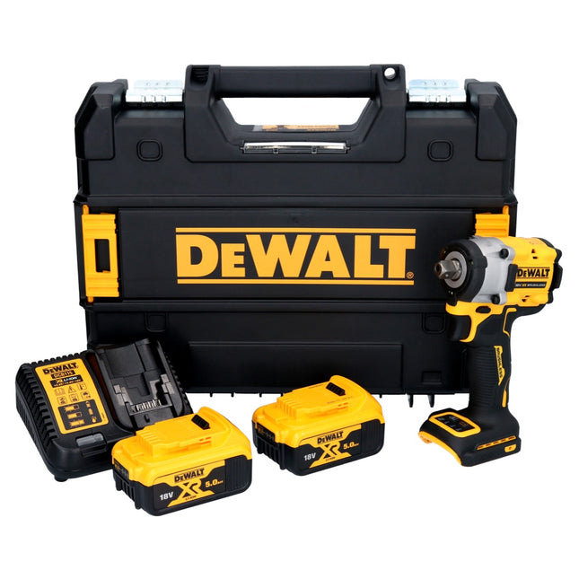 Akumulatorowy klucz udarowy DeWalt DCF 922 P2 18 V 400 Nm 1/2" bezszczotkowy + 2x akumulator 5,0 Ah + ładowarka + TSTAK