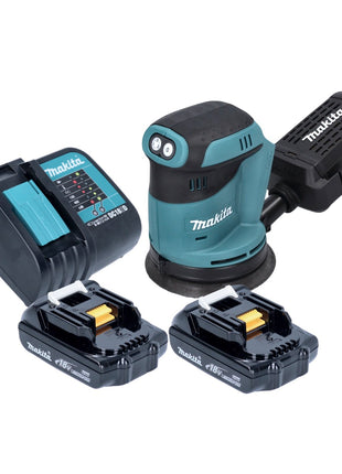 Makita DBO 180 SY Akku Exzenterschleifer 18 V 125 mm + 2x Akku 1,5 Ah + Ladegerät - Toolbrothers