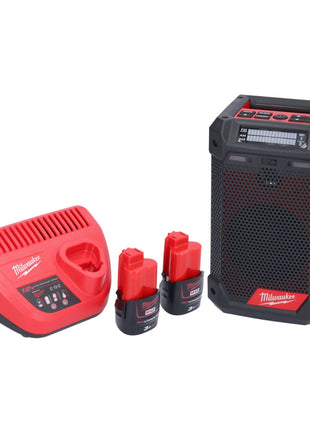 Milwaukee M12 RCDAB+-302 Akku Radio DAB+ 12 V + 2x Akku 3,0 Ah + Ladegerät