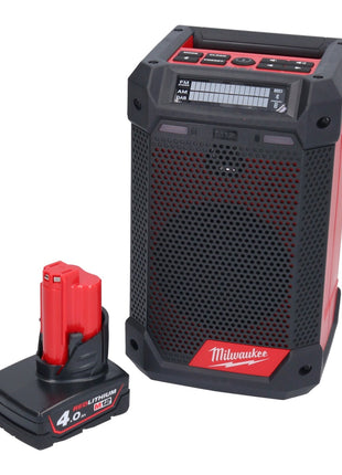 Milwaukee M12 RCDAB+-401 Radio chargeur DAB+ sans fil 12V + 1x Batterie 4,0Ah - sans chargeur