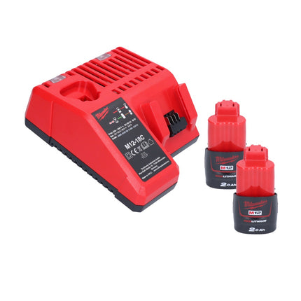 Milwaukee M12 FIR38-202 Grzechotka akumulatorowa 12 V 75 Nm 3/8" 1/4" + 2x akumulator 2,0 Ah + ładowarka