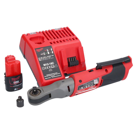 Milwaukee M12 FIR38-301 grzechotka akumulatorowa 12 V 75 Nm 3/8" 1/4" + 1x akumulator 3,0 Ah + ładowarka