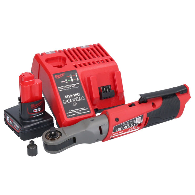 Milwaukee M12 FIR38-601 grzechotka akumulatorowa 12 V 75 Nm 3/8" 1/4" + 1x akumulator 6,0 Ah + ładowarka