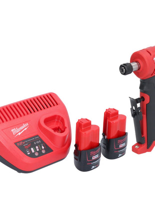 Meuleuse droite Milwaukee M12 FDGA-302 coudée 12 V 6 / 8 mm sans balais + 2x batterie 3,0 Ah + chargeur