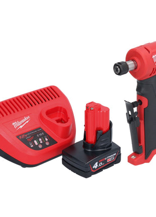 Milwaukee M12 FDGA-401 Szlifierka prosta kątowa 12 V 6/8 mm bezszczotkowa + 1x akumulator 4,0 Ah + ładowarka