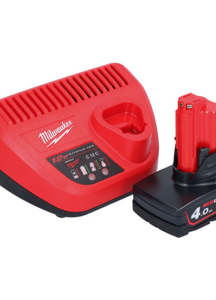 Milwaukee M12 FDGA-401 Szlifierka prosta kątowa 12 V 6/8 mm bezszczotkowa + 1x akumulator 4,0 Ah + ładowarka