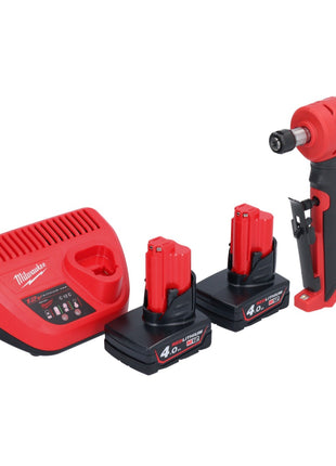 Milwaukee M12 FDGA-402 Szlifierka prosta kątowa 12 V 6/8 mm bezszczotkowa + 2x akumulator 4,0 Ah + ładowarka