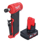 Milwaukee M12 FDGA-601 Geradschleifer abgewinkelt 12 V 6 / 8 mm Brushless + 1x Akku 6,0 Ah - ohne Ladegerät