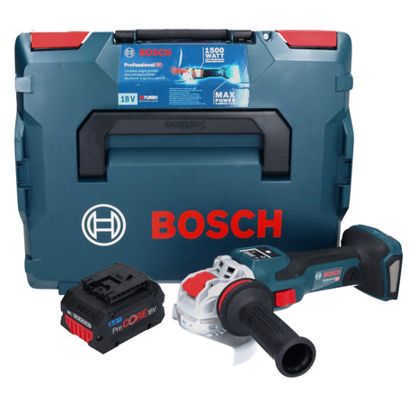 Bosch GWX 18V-15 SC Profesjonalna akumulatorowa szlifierka kątowa 18 V 125 mm BITURBO X-LOCK + 1x akumulator ProCORE 8,0 Ah + L-BOXX - bez ładowarki