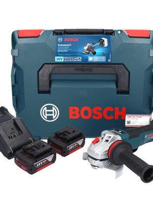 Bosch GWS 18V-10 PSC Professional Akku Winkelschleifer 18 V 125 mm Brushless + 2x Akku 5,0 Ah + Ladegerät + L-Boxx - Toolbrothers