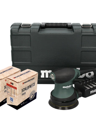 Lijadora excéntrica Metabo FSX 200 Intec 240 W 125 mm + 2x juego de redes de lijado Toolbrothers SPIDER + estuche