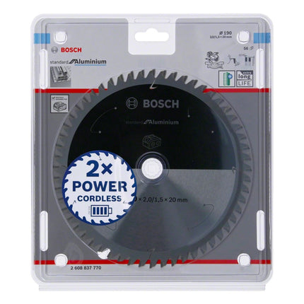 Bosch Professional Standard for Aluminium Kreissägeblatt 190 x 20 x 2 mm 56 Zähne ( 2608837770 ) - Toolbrothers