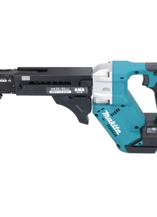 Makita DFR 551 RTJ Akku Magazinschrauber 18 V 25 - 55 mm Brushless + 2x Akku 5,0 Ah + Ladegerät + Makpac - Toolbrothers