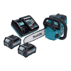 Tronçonneuse à batterie Makita UC 002 GA201 40 V max. 25 cm 24,8 m/s sans balais + 2x batteries 2,0 Ah + chargeur