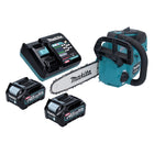 Motosierra a batería Makita UC 002 GD201 40 V máx. 25 cm 24,8 m/s sin escobillas + 2x baterías 2,5 Ah + cargador