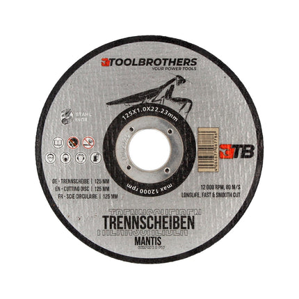Makita GA 016 GZ Akku Winkelschleifer 40 V max. 125 mm Brushless  XGT Solo + Toolbrothers MANTIS Trennscheiben- Set - ohne Akku, ohne Ladegerät - Toolbrothers