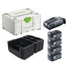 Festool Energie Set 4x BP 18 Li 5,0 ASI EU Akkupack 18 V 5,0 Ah ( 4x 577660 ) + SCA 16 Schnellladegerät 10,8 V - 18 V ( 576953 ) + Systainer - Toolbrothers