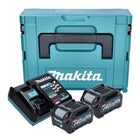 Makita Power Source Kit ( 191V07-0 ) 2x BL 4020 Akku 40 V max. 2,0 Ah XGT + DC 40 RA Ladegerät + Makpac