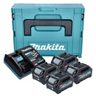 Makita Power Source Kit 4x BL 4020 Akku 40 V max. 2,0 Ah XGT + DC 40 RA Ladegerät + Makpac