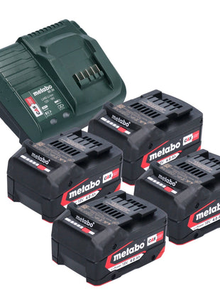 Metabo Basic Set 4x Li-Power Akkupack 18 V 4,0 Ah + Metabo SC 30 Ladegerät 12 - 18 V