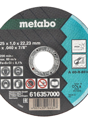 Metabo TF41 Trennscheibe Inox SP 125 x 1,0 x 22,23 mm 10 Stk. ( 616359000 ) - Toolbrothers