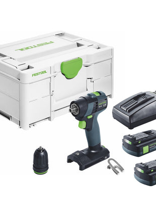 Festool TXS 18-Basic Akku Bohrschrauber 18 V 40 Nm Brushless + 2x Akku 3,0 Ah + Ladegerät + Systainer - Toolbrothers