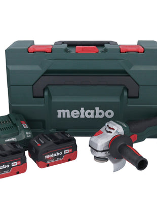 Metabo WB 18 LTX BL 15-125 Quick Meuleuse d'angle sans fil 18 V 125 mm Brushless + 2x batterie 8,0 Ah + chargeur + metaBOX