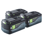 Festool Akku Set 3x BP 18 Li 5,0 ASI Akku 18 V 5,0 Ah / 5000 mAh Li-Ion ( 3x 577660 ) Bluetooth mit Ladestandanzeige - Toolbrothers