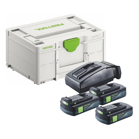 Festool Energie Set 3x BP 18 Li 3,0 C Akku 18 V 3,0 Ah / 3000 mAh Li-Ion ( 3x 577658 ) + TCL 6 Ladegerät ( 201135 ) + Systainer - Toolbrothers