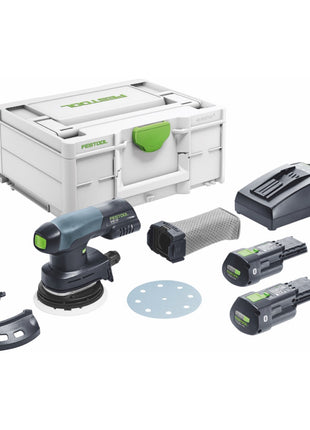 Festool ETSC 125 3,0 I-Plus Akku Exzenterschleifer 18 V 125 mm Brushless ( 577694 ) + 2x Akku 3,0 Ah + Ladegerät + Systainer - Toolbrothers