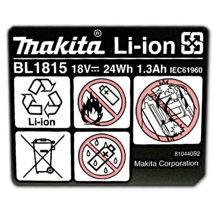 Makita BL 1815 18V - 1,3 Ah / 1300 mAh Li-Ion AKKU 195445-6