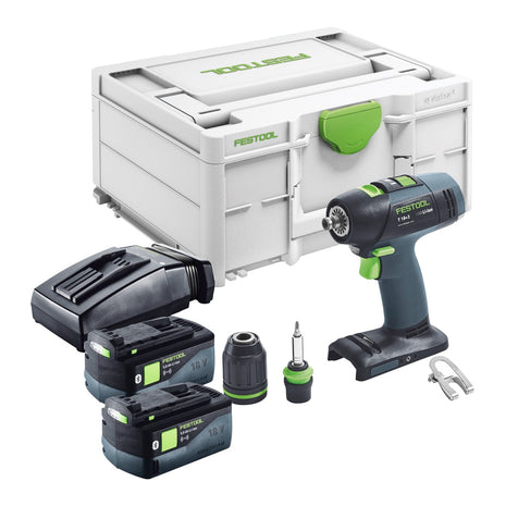 Festool T 18+3 Basic Akku Bohrschrauber 18 V 50 Nm Brushless + 2x Akku 5,0 Ah + Ladegerät + Systainer - Toolbrothers