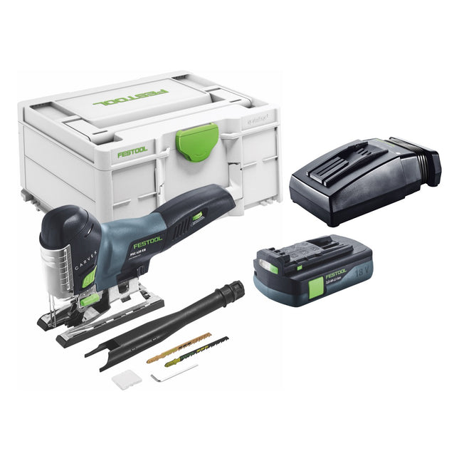 Festool CARVEX PSC 420-Basic akumulatorowa wyrzynarka wahadłowa 18 V 120 mm bezszczotkowa + 1x akumulator 3,0 Ah + ładowarka + systainer
