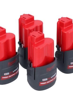 Milwaukee Akku Set 4x M12 HB2.5 High Output 12 V 2,5 Ah / 2500 mAh Li-Ion Akku ( 4x 4932480164 ) - Toolbrothers