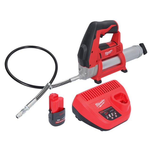 Smarownica akumulatorowa Milwaukee M12 GG-251 12 V 562 bar + 1x akumulator 2,5 Ah + ładowarka