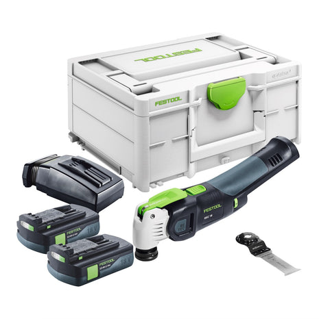 Festool VECTURO OSC 18 E-Basic Akku Oszillierer 18 V Starlock Max Brushless + 2x Akku 3,0 Ah + Ladegerät + Systainer - Toolbrothers