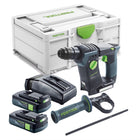 Festool BHC 18-Basic Akku Bohrhammer 18 V 1,8 J SDS Plus Brushless + 2x Akku 3,0 Ah + Ladegerät + Systainer - Toolbrothers