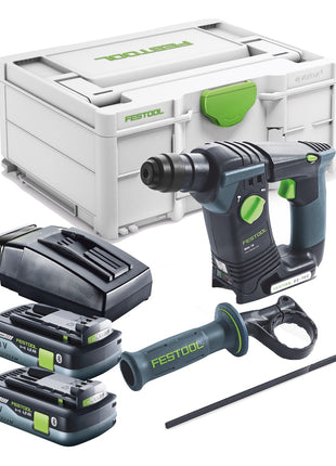 Festool BHC 18-Basic Akku Bohrhammer 18 V 1,8 J SDS Plus Brushless + 2x Akku 4,0 Ah + Ladegerät + Systainer - Toolbrothers