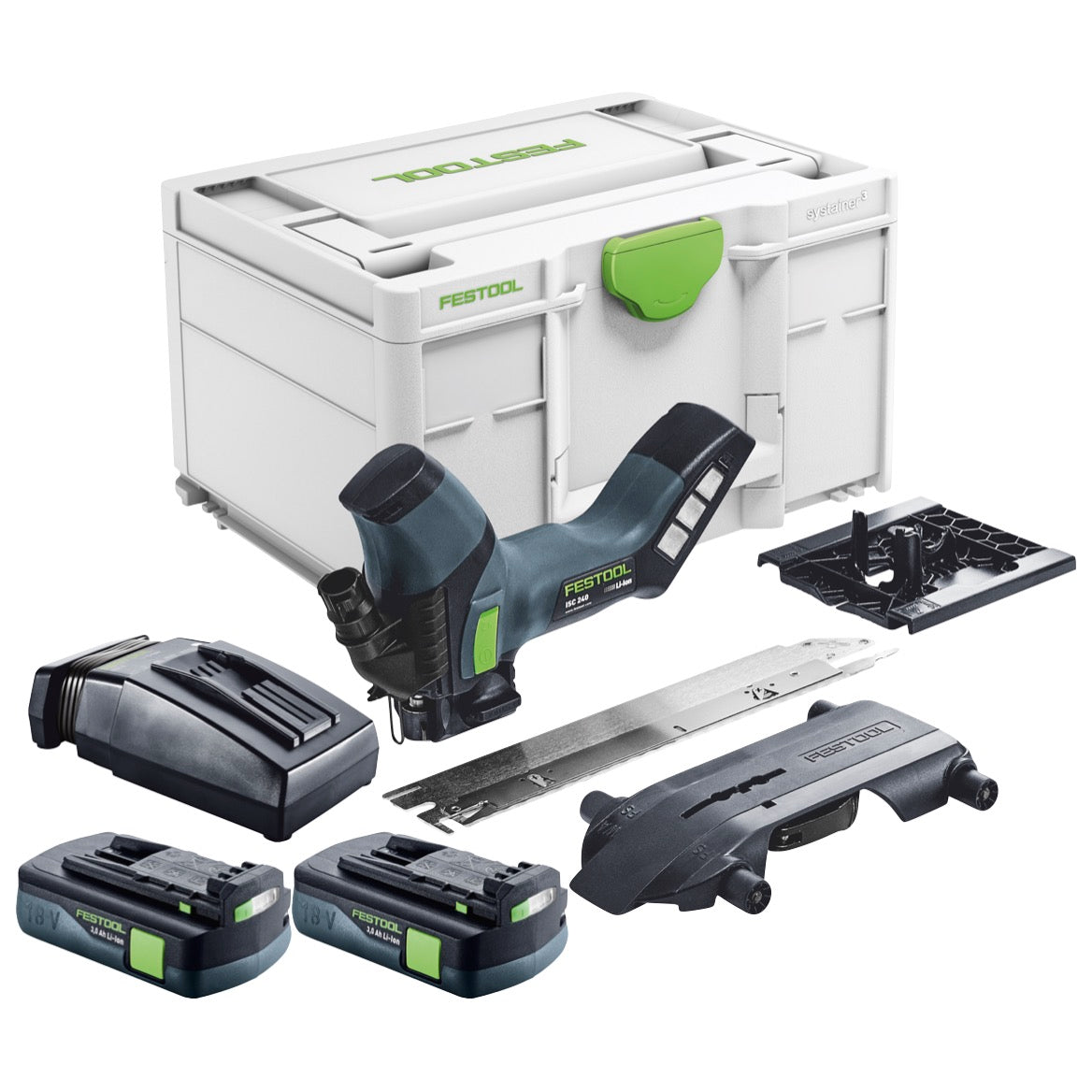 Festool ISC 240 EB-Basic akumulatorowa pilarka do izolacji 18 V 240 mm + 2x akumulator 3,0 Ah + ładowarka + Systainer