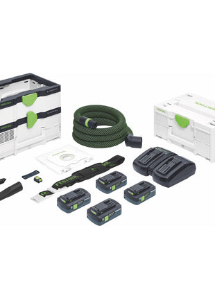 Festool CTMC SYS HPC 4,0 I-Plus Akku Absaugmobil 36 V ( 2x 18 V ) Staubkl. M ( 576942 ) + 4x Akku 4,0 Ah + Ladegerät + Systainer - Toolbrothers