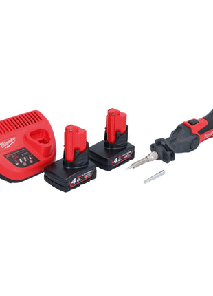 Milwaukee M12 SI-402 Akku Lötkolben 12 V 400 °C + 2x Akku 4,0 Ah + Ladegerät - Toolbrothers