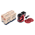 4x Toolbrothers SPIDER Schleifnetz-Set 125mm + Milwaukee M18 BOS125-0 Akku Exzenterschleifer 18V 125mm Solo - ohne Akku, ohne Ladegerät - Toolbrothers