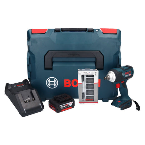 Bosch GDS 18V-300 Akku Schlagschrauber 18 V 300 Nm 1/2" Brushless + 1x Akku 5,0 Ah + Ladegerät + 7 tlg. Steckschlüssel Set + L-Boxx - Toolbrothers