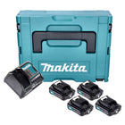 Makita Power Source Kit 4x BL 1021 B akumulator 12 V maks. 2,0 Ah CXT ( 4x 197396-9 ) + ładowarka DC 10 SB ( 197363-4 ) + Makpac
