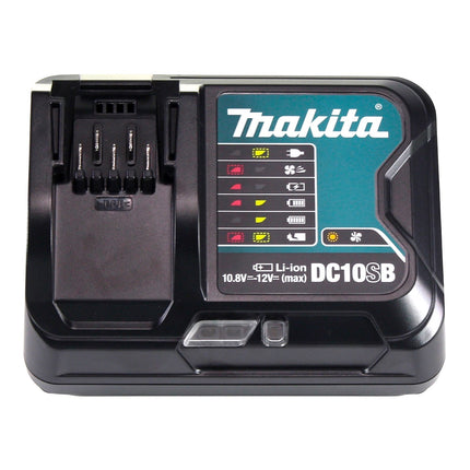 Zestaw źródeł zasilania Makita 4x akumulator BL 1041 B 12 V maks. 4,0 Ah CXT ( 4x 197406-2 ) + ładowarka DC 10 SB ( 197363-4 ) + Makpac