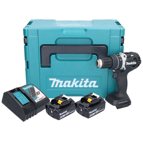 Makita DHP 484 RGJB Akku Schlagbohrschrauber 18 V 54 Nm Brushless Schwarz + 2x Akku 6,0 Ah + Ladegerät + Makpac - Toolbrothers