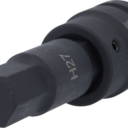 KS TOOLS 1" Kraft-Bit-Stecknuss Innensechskant, lang, 27 mm ( 450.0495 ) - Toolbrothers