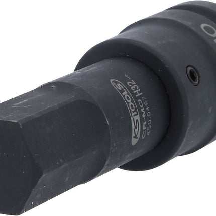 KS TOOLS 1" Kraft-Bit-Stecknuss Innensechskant, lang, 32 mm ( 450.0497 ) - Toolbrothers